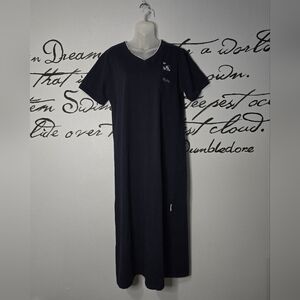 Vintage Disney Mickey Unlimited Navy Maxi T-Shirt Dress with Mickey Mouse, Lg